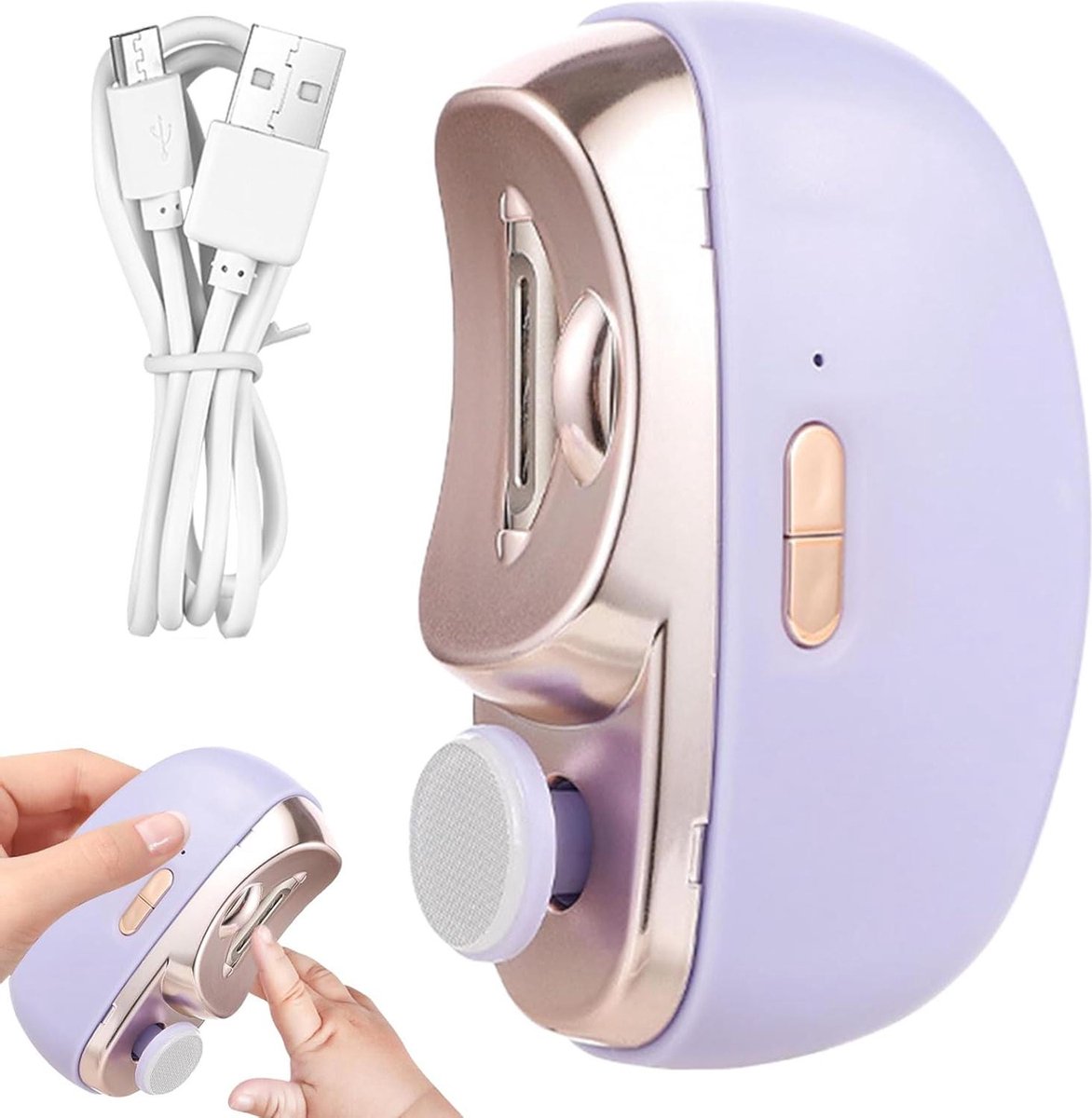 Automatic USB Electric Nail Clipper for Seniors and Adults - Purple