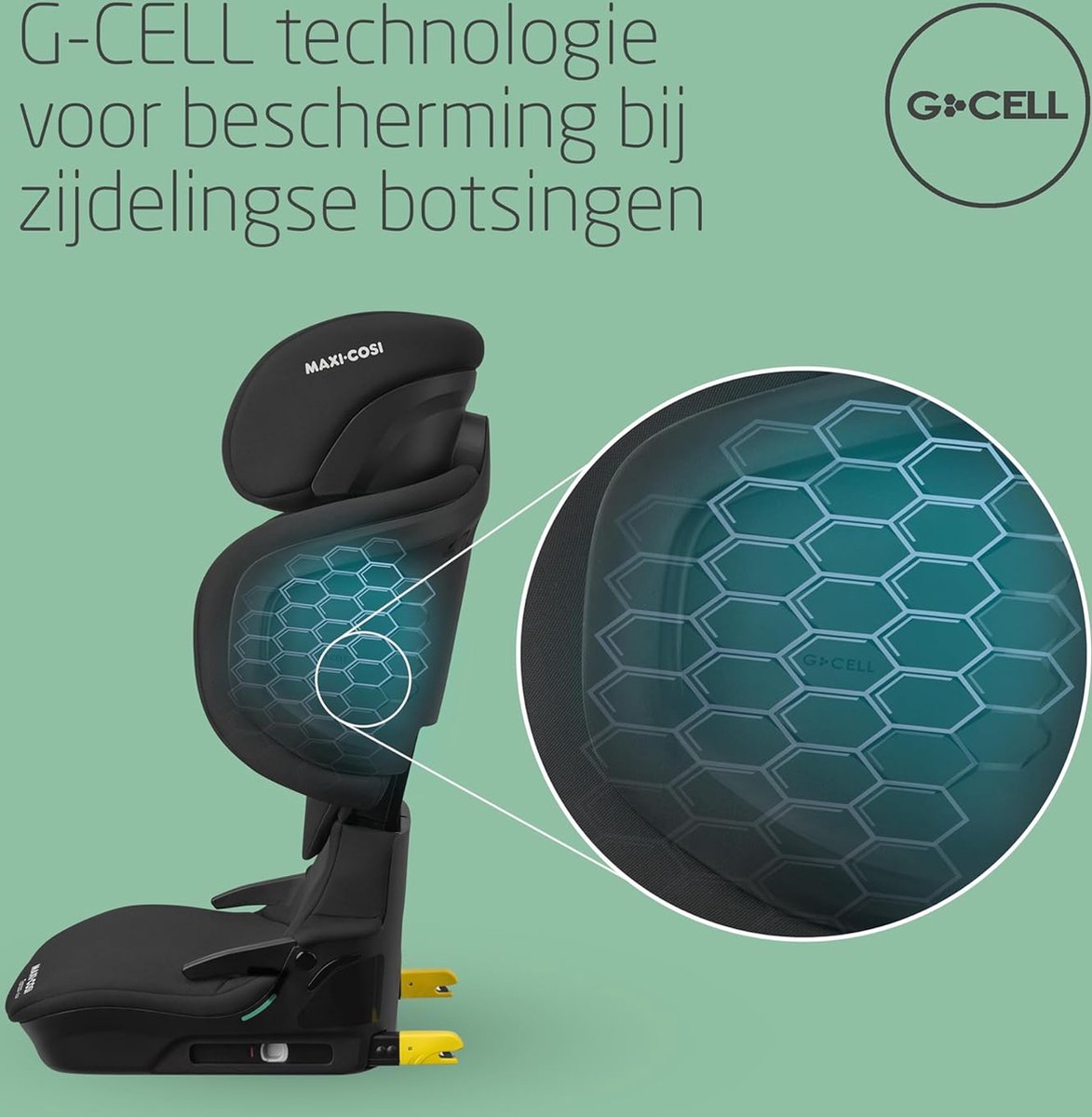 Maxi-Cosi Tanza i-Size, Draagbare Kinderautostoel, 3,5-12 jaar, 100-150cm, Opvouwbare Autostoel, 10 Hoofdsteunposities, G-CELL-bescherming, Gewatteerd & Verhoogde Stoel, Full Black