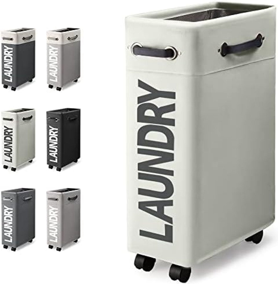 Laundry Basket with Wheels 45L Foldable Collapsible with Handle
