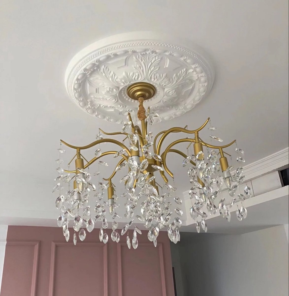 10 Arm Kroonluchter - Kristallen Kroonluchter - Goud - Hanglamp - Moderne Hanglamp - Woonkamerlamp - Moderne lamp
