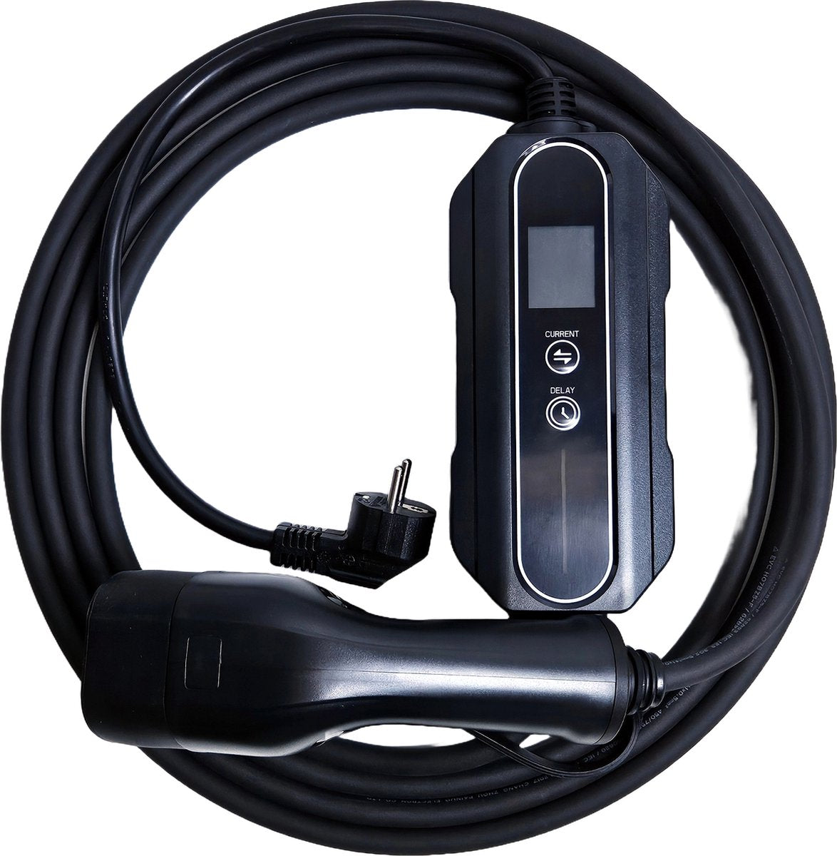 Mobile EV Charger 3.7kW | IP67 Waterproof | 16A 1-Phase | 5 Meter | Home Charger Type 2 from EU socket - 8A/10A/13A/16A Switchable |