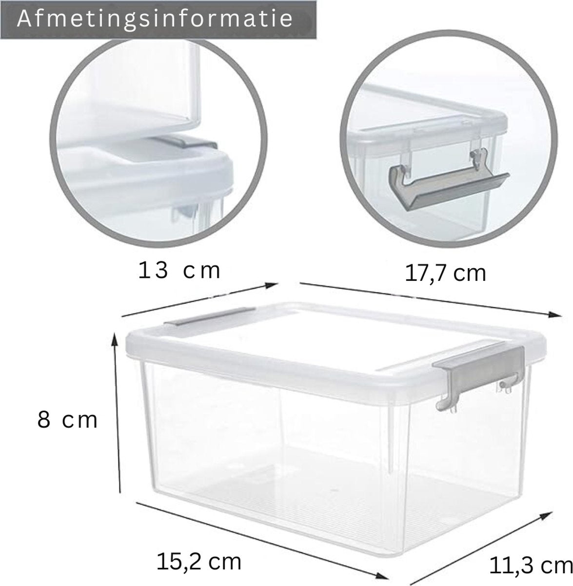 Set of 10 Storage Boxes 1.25 Litre - With Lid - Small - Stackable - Clear Handle - Clips - Small Parts - Crate - Elastic - Robust Plastic Boxes for Lego and Craft Supplies