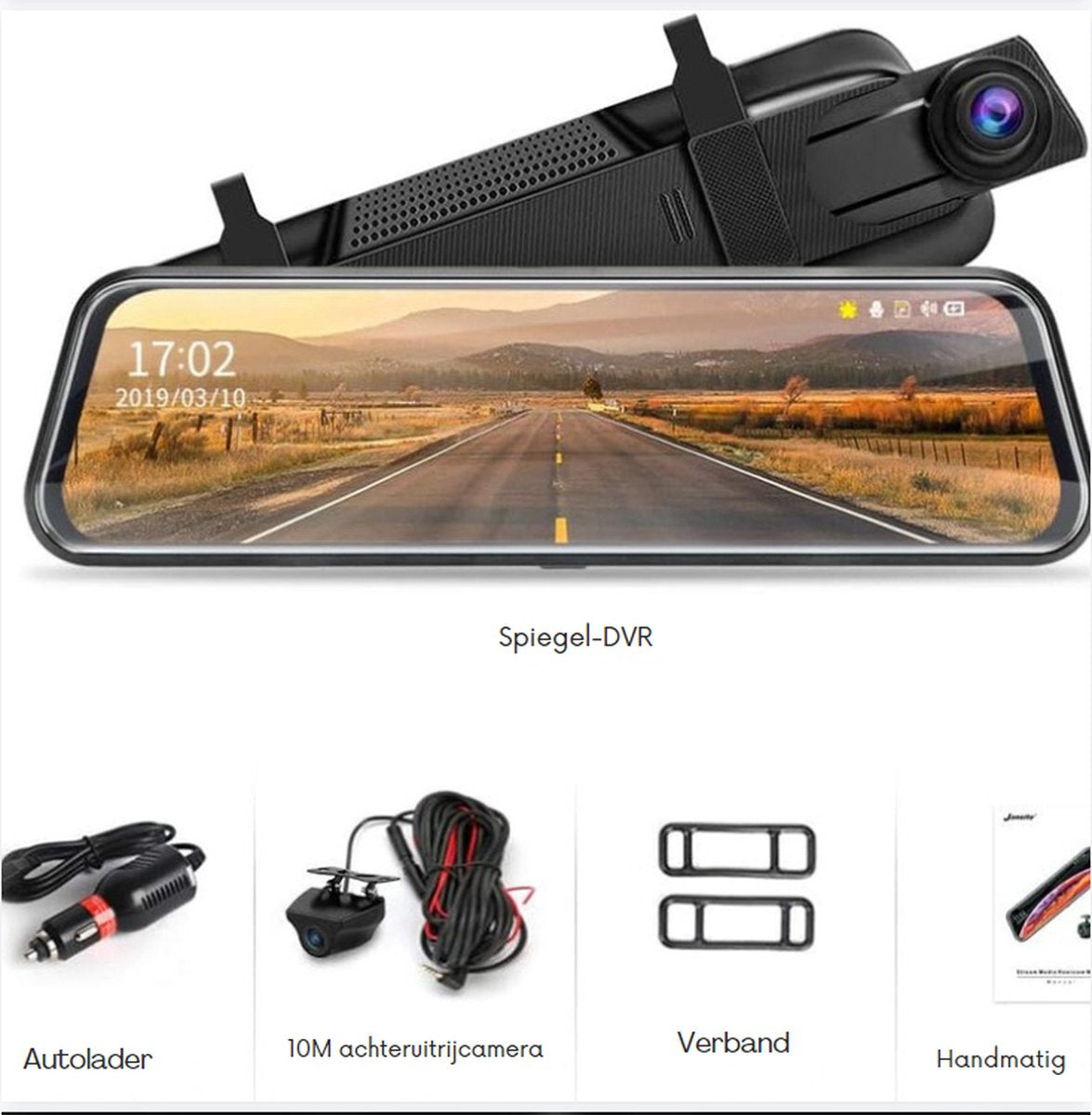 Dashcam - Beveiliging - Universele Pasvorm - Met Achteruitkijkfunctie - Scherm - Autocamera