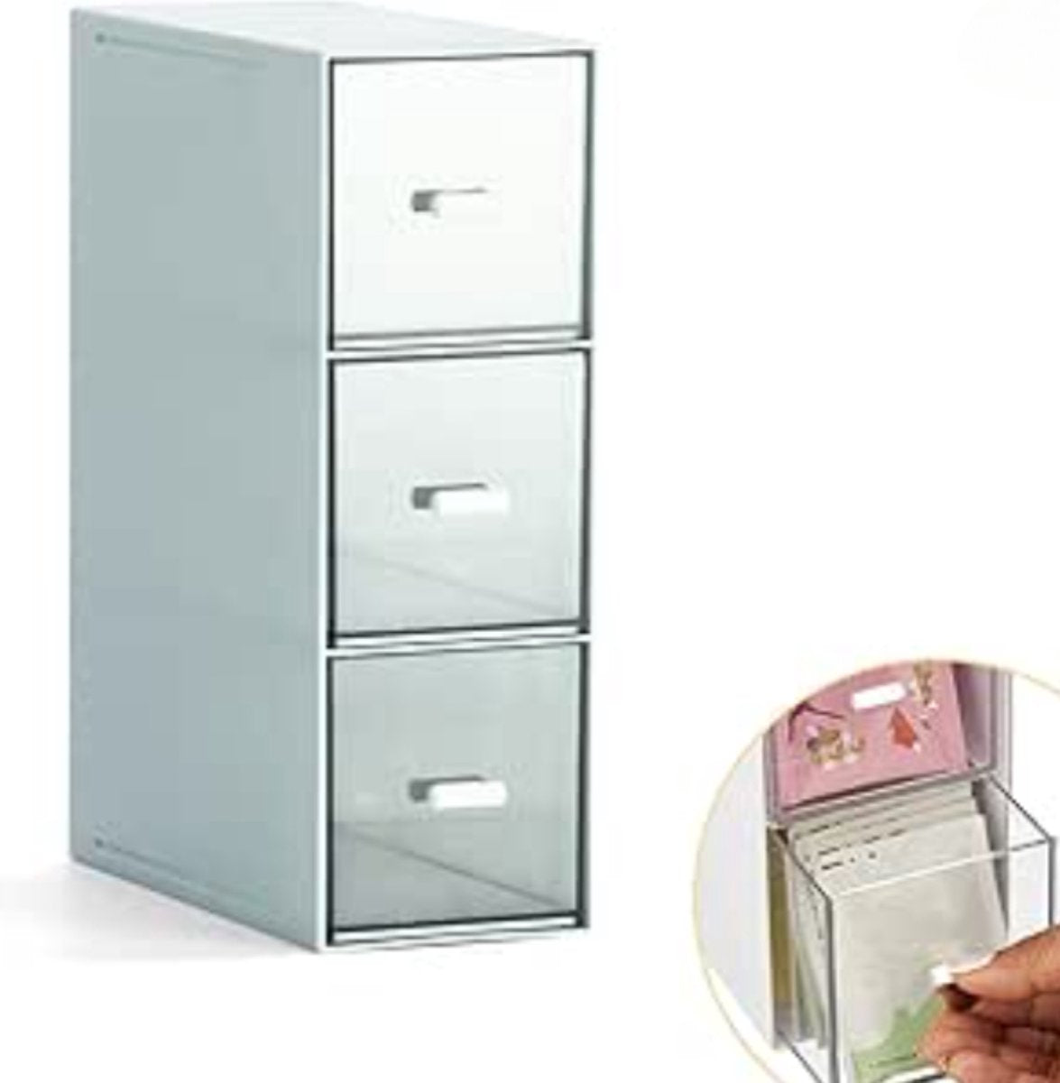 Kitchen Organizer - Coffee and Tea Organizer - Coffee Pod Holder - Compact & Portable - 3 Drawers - Blue