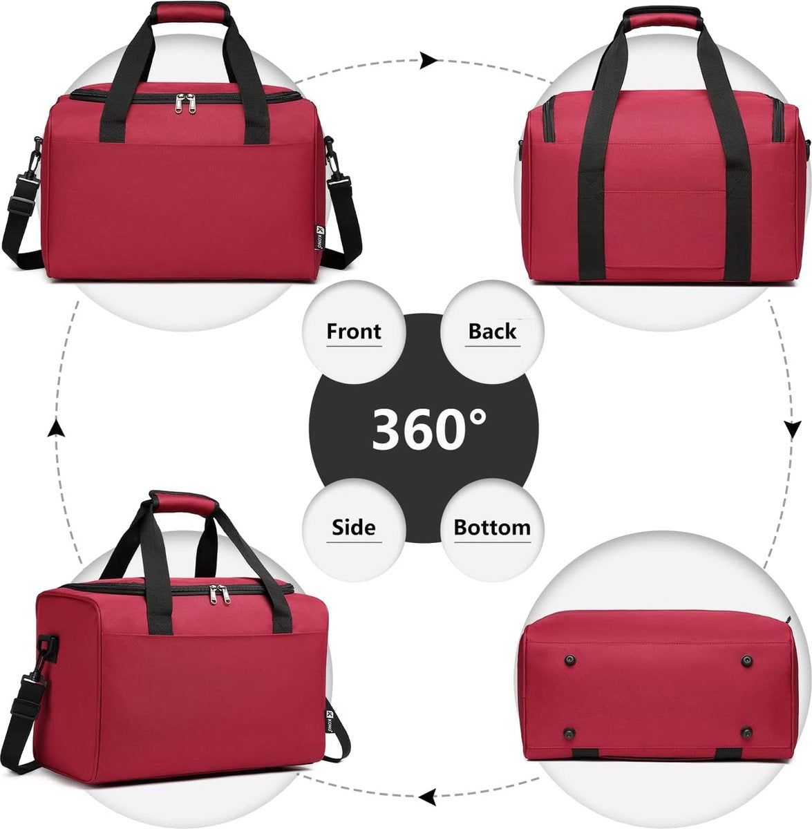 40x20x25 handbagage reistas voor in het vliegtuig, weekendtas, grote maximale handbagage voor mannen en vrouwen met schouderband