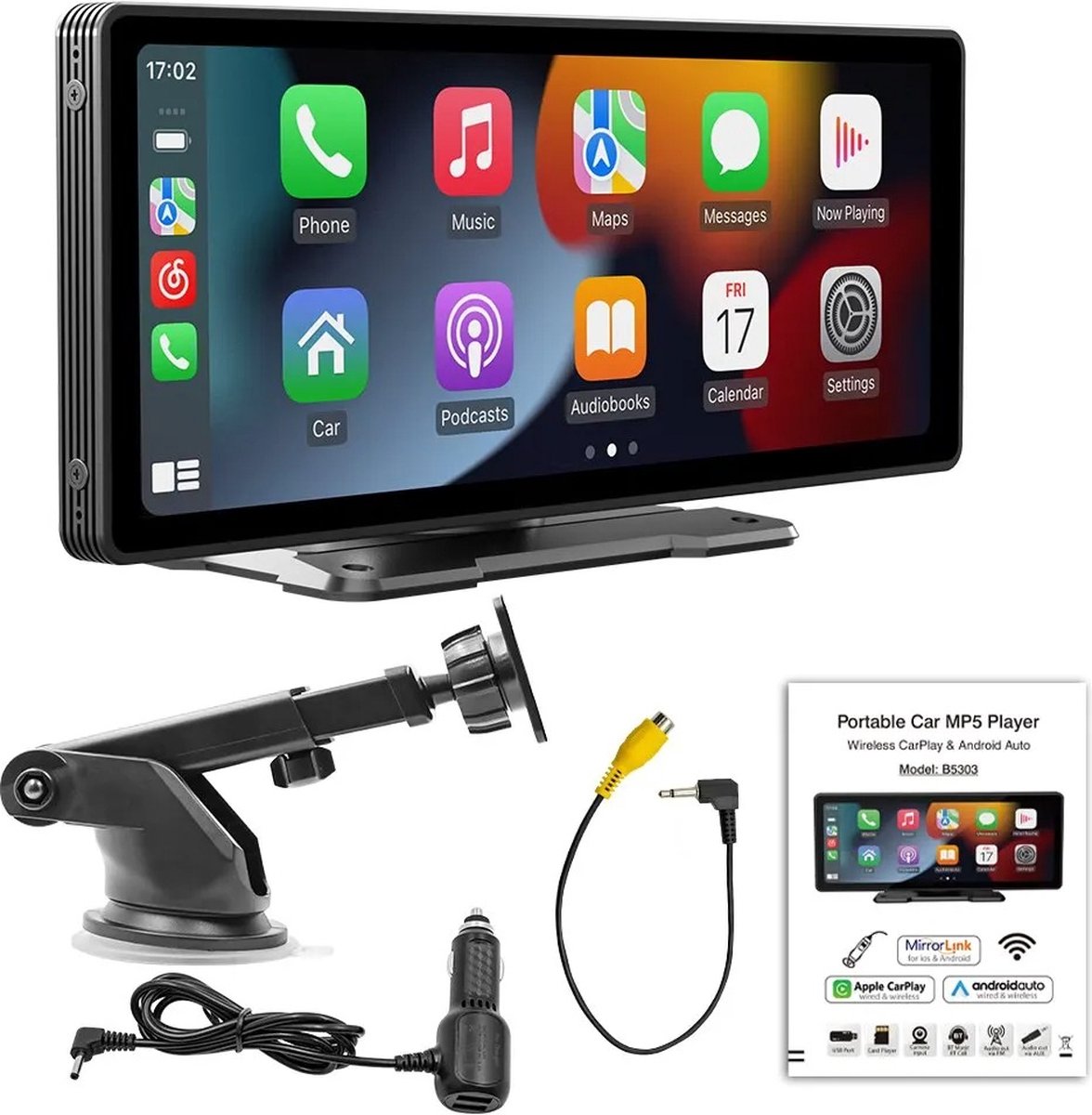 Carplay Scherm - Carplay Dongle - Carplay Apple - Carplay Android - Carplay Draadloos - Car Play - Carplay Dongle Apple - Carplay Dongle Android - Zonder Camera - Autoradio - Multimedia Scherm - Wifi Videospeler - Universeel Scherm - Bluetooth