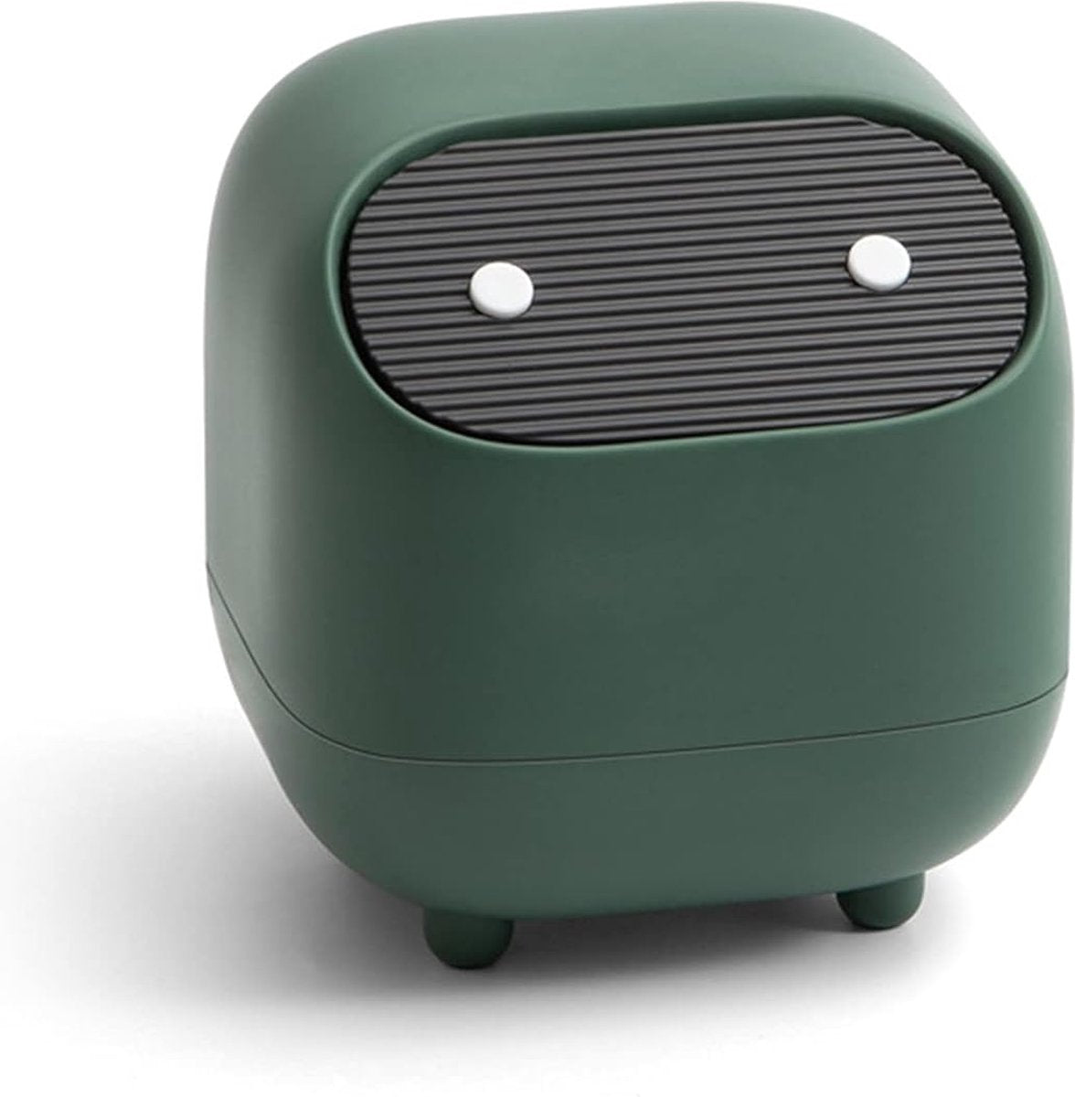 Table Bin, Table Bin with Lid, Double Layer Small Trash Can Small Ninja Shaped Desktop Bin with Sliding Lid, Odor Isolation for Kitchen, Bathroom, Desk