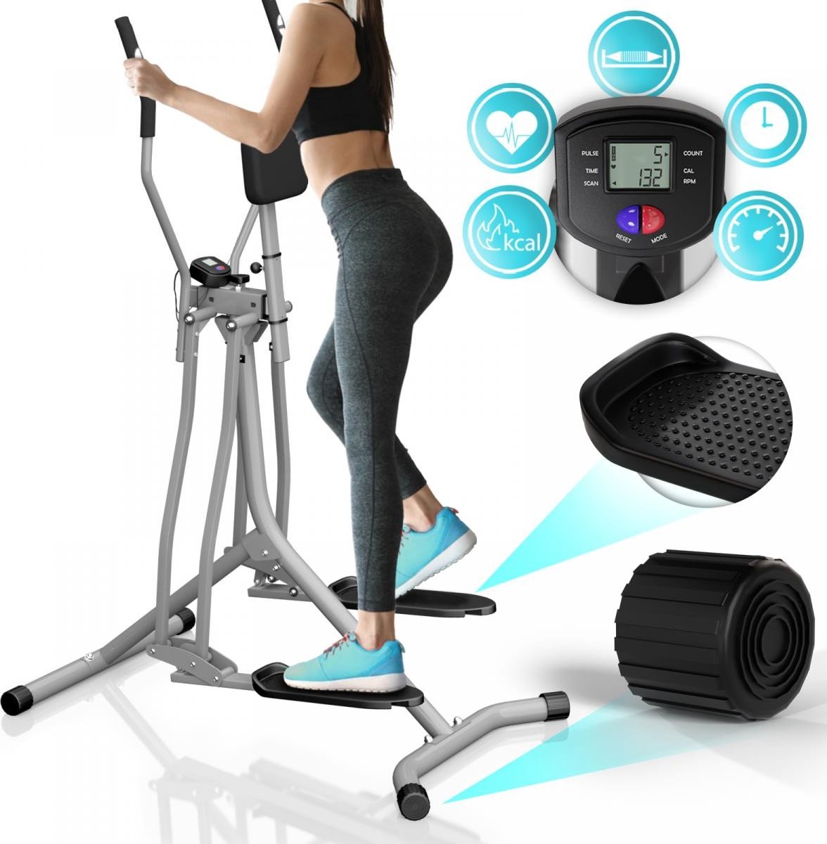 Crosstrainer with LCD display - Silver