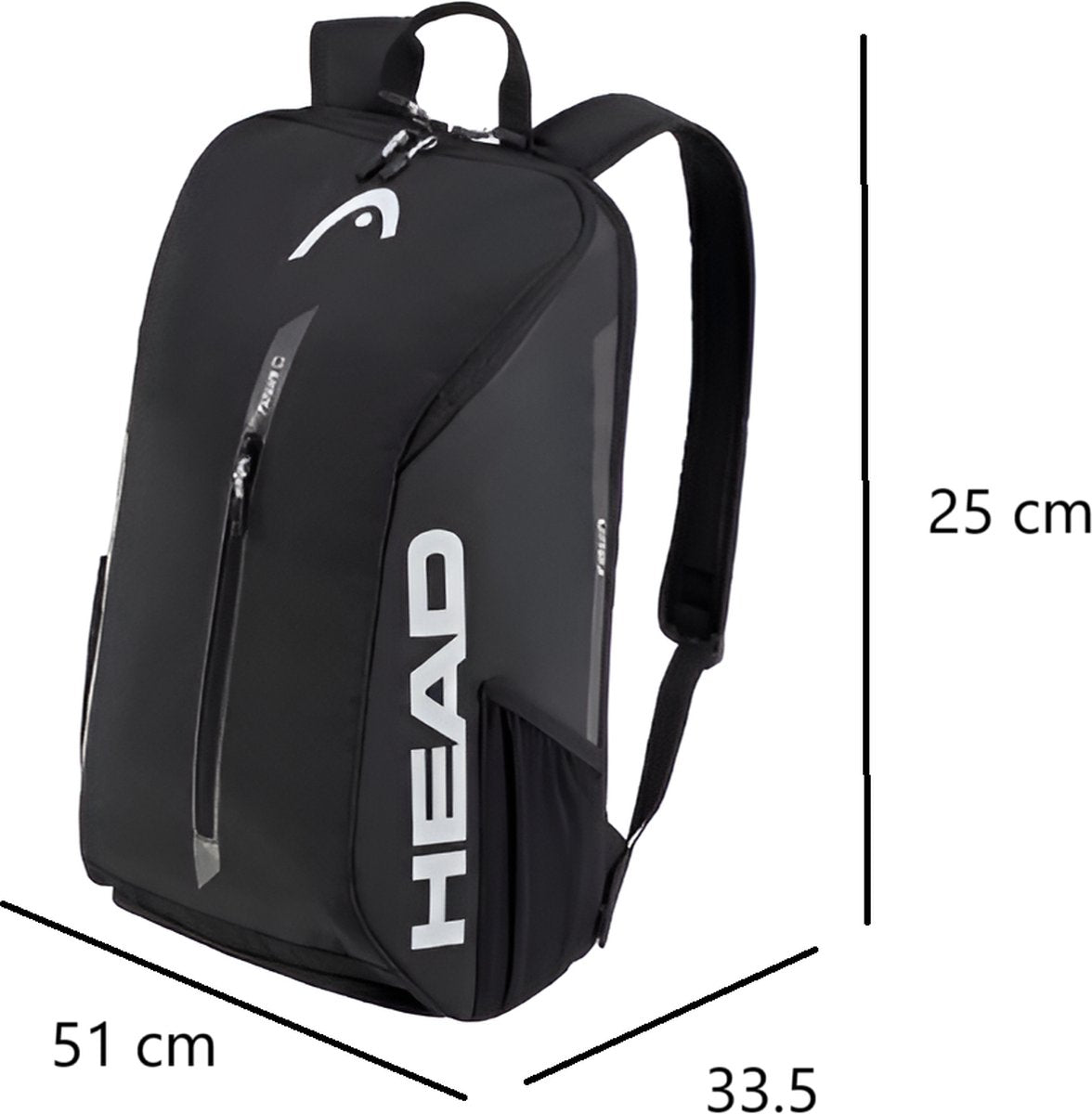 E-Shop4u - Tennistas - Tour Serie 1-2 Rugzak - Tennisschoen & Racket Vak - Tennis Racket Tas - Toernooi Sportrugzak - 25L - Zwart - Squash-Tennis-Badminton-Pickleball-Padel