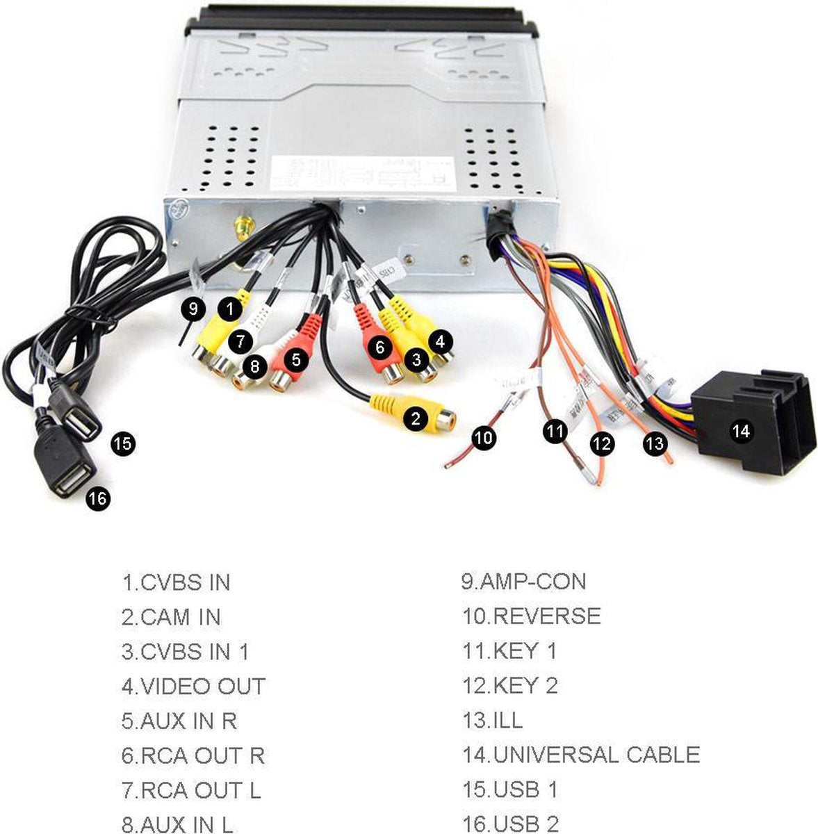 1Din Autoradio | Android 8.1 | Navigatiesysteem | 7'' HD klapscherm | USB, Aux, Bluetooth, WIFI | Achteruitrijcamera
