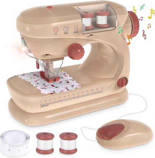 Kindernaaimachine - Naaimachine - Met Voetpedaal - 12,7 x 2,5 x 10,2 CM - Beige