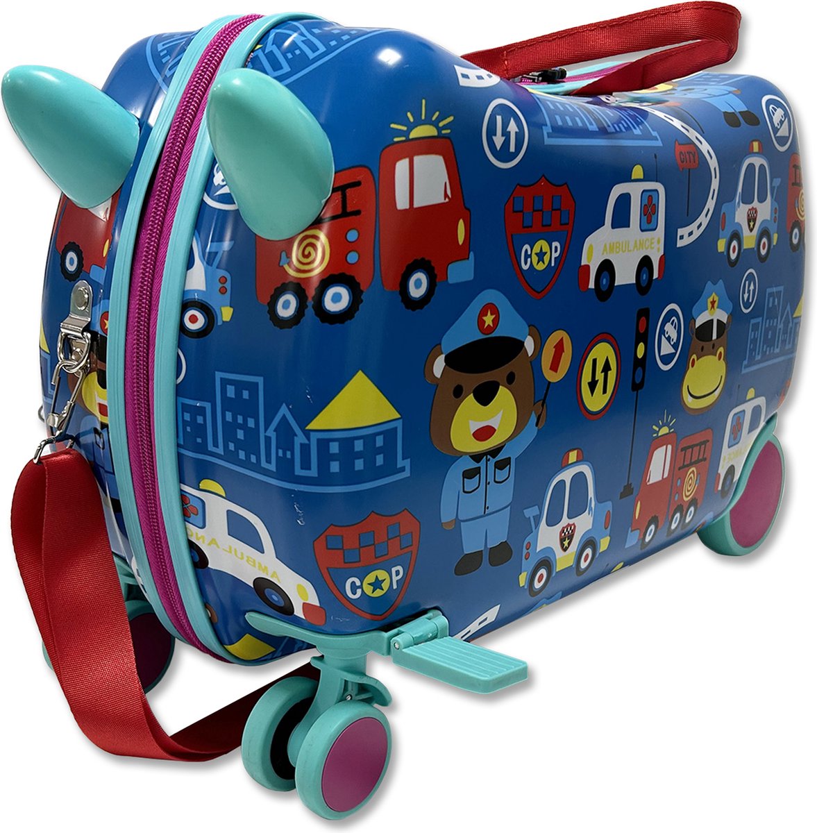 Ride-on kinderkoffer - Kinderkoffer - Politie - Handbagage