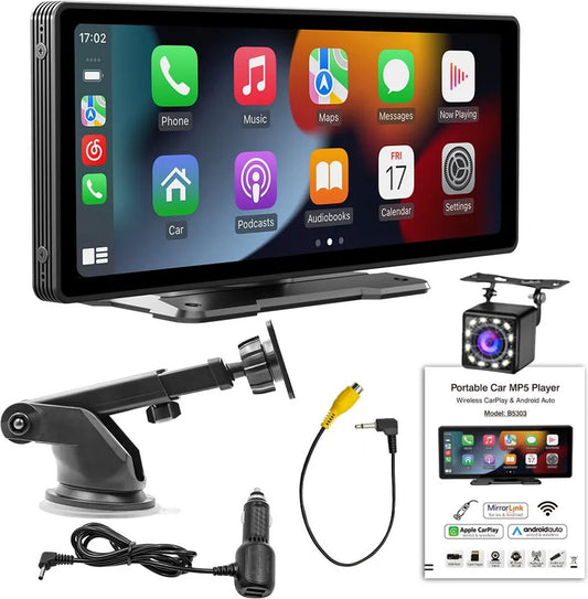 Carplay Scherm - Carplay Dongle - Carplay Apple - Carplay Android - Carplay Draadloos - Car Play - Carplay Dongle Apple - Carplay Dongle Android - Met Camera - Autoradio - Multimedia Scherm - Wifi Videospeler - Universeel Scherm