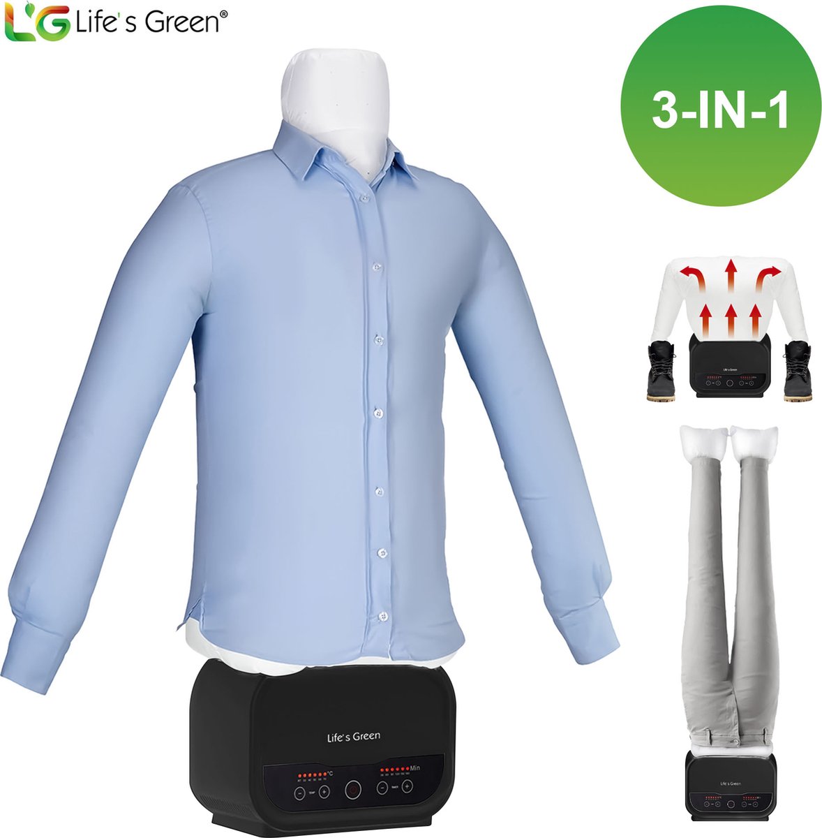 Life's Green® Strijkpop - Strijkmachine - Strijkdroger - Strijkpop Voor Overhemden - Zwart