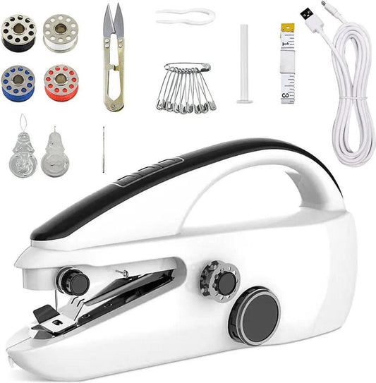 Handnaaimachine - Naaimachine - Mini naaimachines - Inclusief Naaiset - Naalden - Elektrisch - Schoenen - Tas - Wit