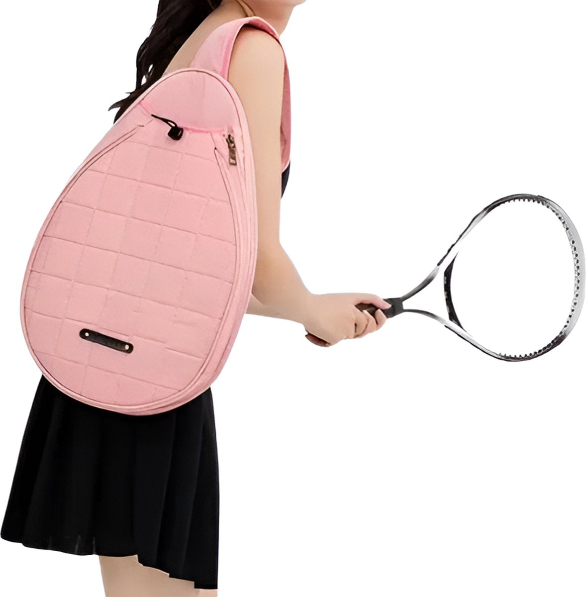 E-Shop4u - Tennistas - Tennisracket Schoudertas - Roze - Polyester - Squash - Tennis Rugzak - Badminton - Pickleball - Padel - Racketsporten - Duurzaam en Stijlvol