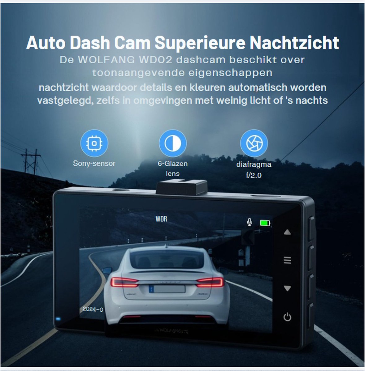Dashcam - Beveiliging - Universele Pasvorm - Met Achteruitrijcamera - Display - Autocamera