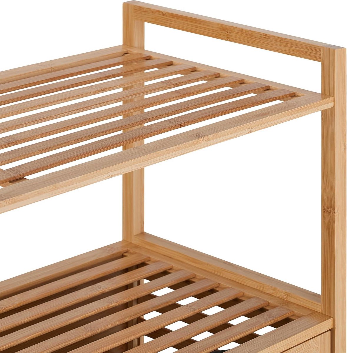 Laundry basket - 2 compartments - tiltable laundry bins - 40 litres per compartment - bamboo and fabric - natural look Laundry basket 3.0