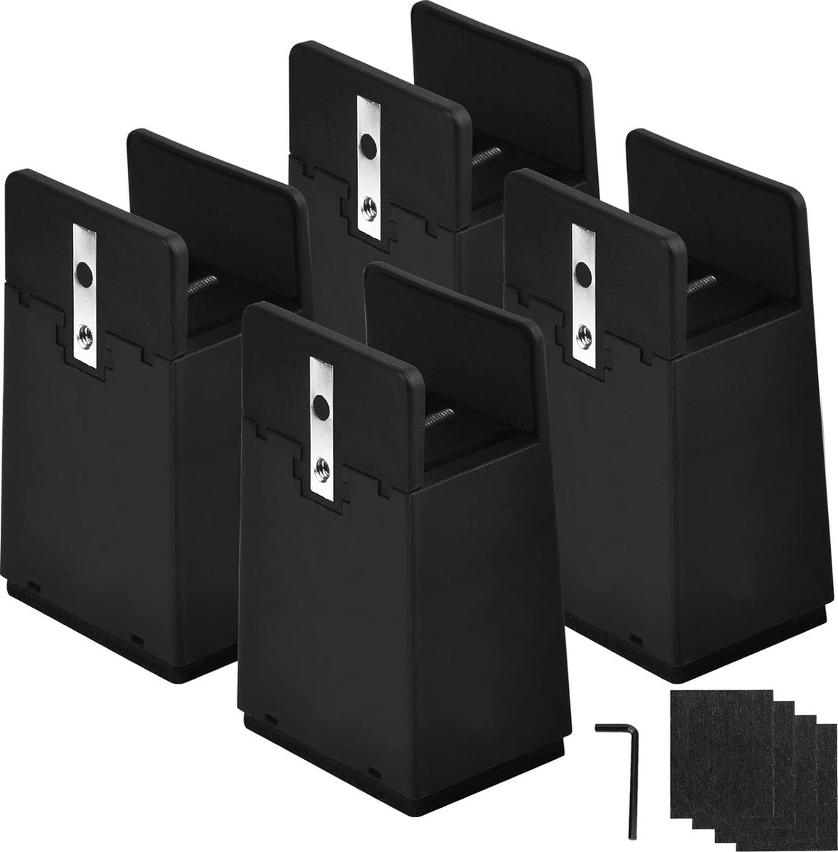 Furniture risers 10 cm - Set of 4 bed risers for extra height - Load capacity up to 9070 kg