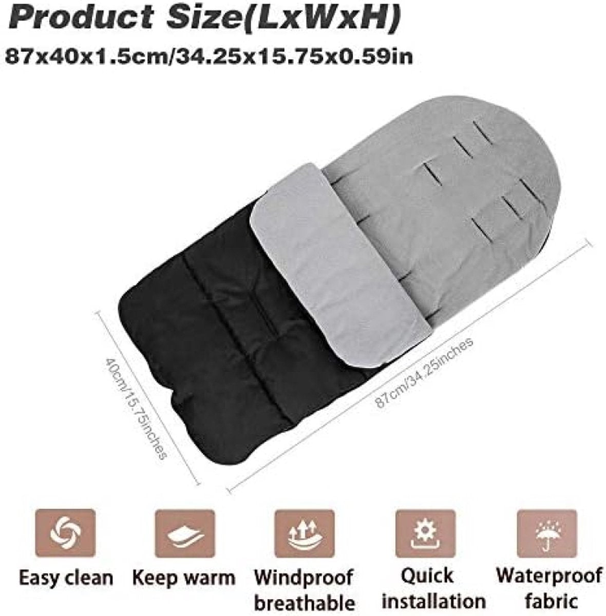 Winter voetenzak kinderwagen, universele voetenzak voor baby's, zachte babywinterzak, deken voor kinderwagen, jogger, buggy, kinderbed, waterafstotende outdoor beendeken