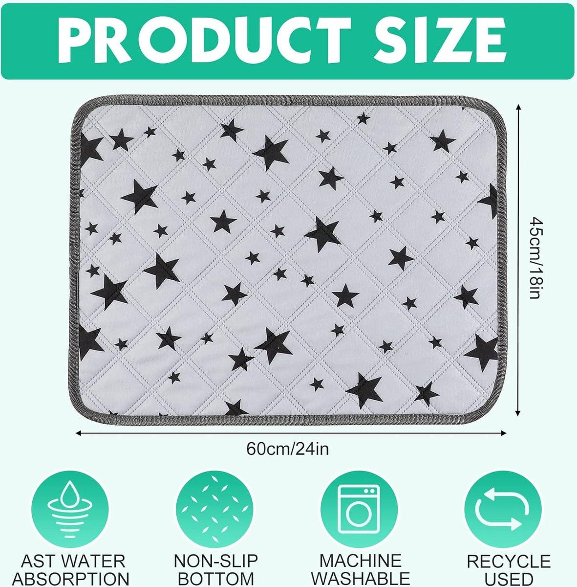 Guinea pig cage liners - cavia fleece bedding - absorbent guinea pig accessories - reusable washable - pee pad non-slip - guinea pig mats - patterned cages - 24 x 18 inch