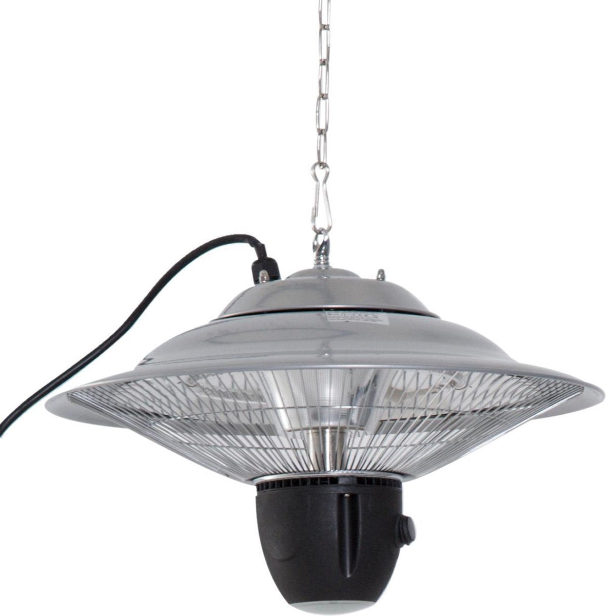 Terrasverwarmer met LED verlichting - Inclusief afstandsbediening - Heater - Warmtelamp - Verwarming - 1500 W - Zilver