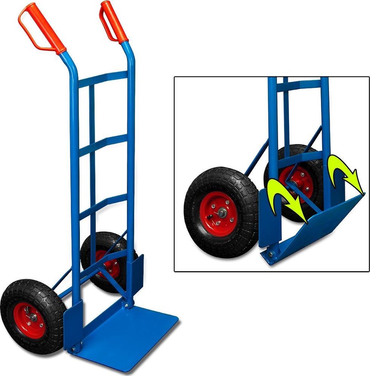 Gardebruk Steekwagen – Opvouwbaar & Luchtbanden tot 200kg – Blauw