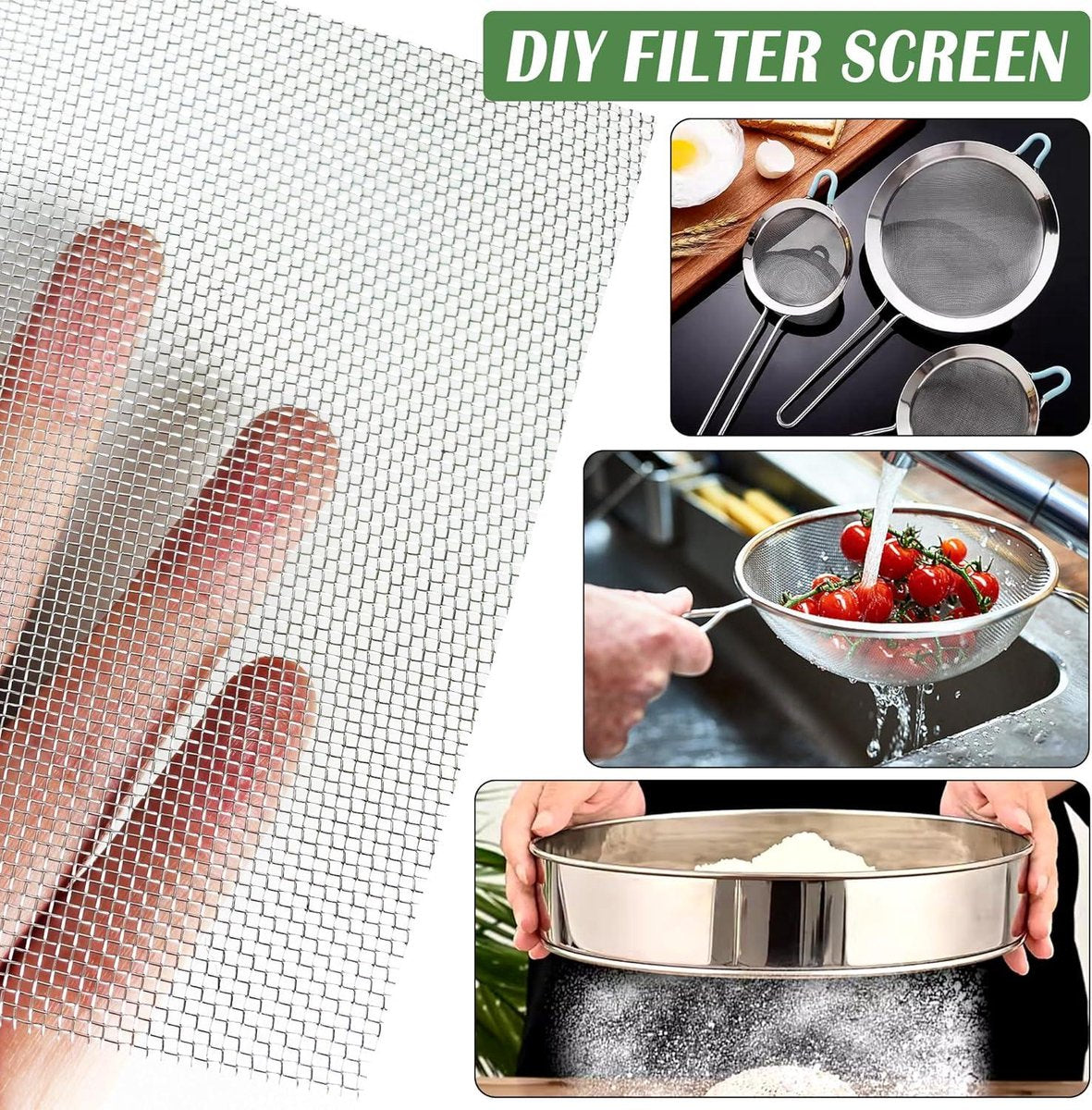 Stainless steel 304 wire mesh - 40 x 200 cm - 20 mesh - fine mesh - mosquito nets - filter net - ventilation - window security
