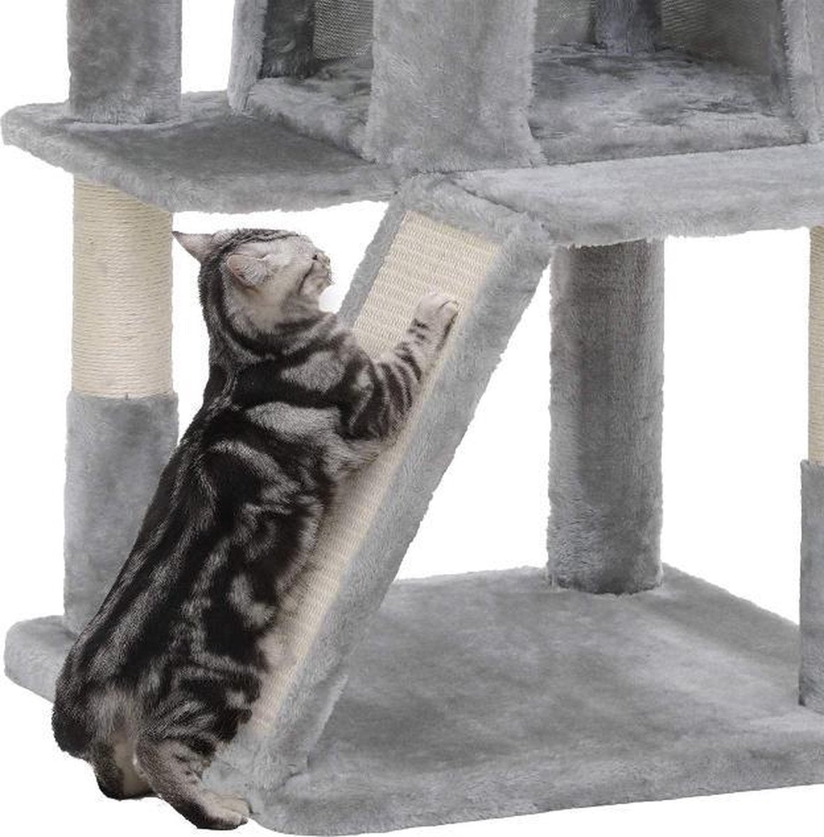 MIRA Home - Krabpaal katten - Kattenmand - Krabpaal - Kattenhuis - Grijs - 48x48x96
