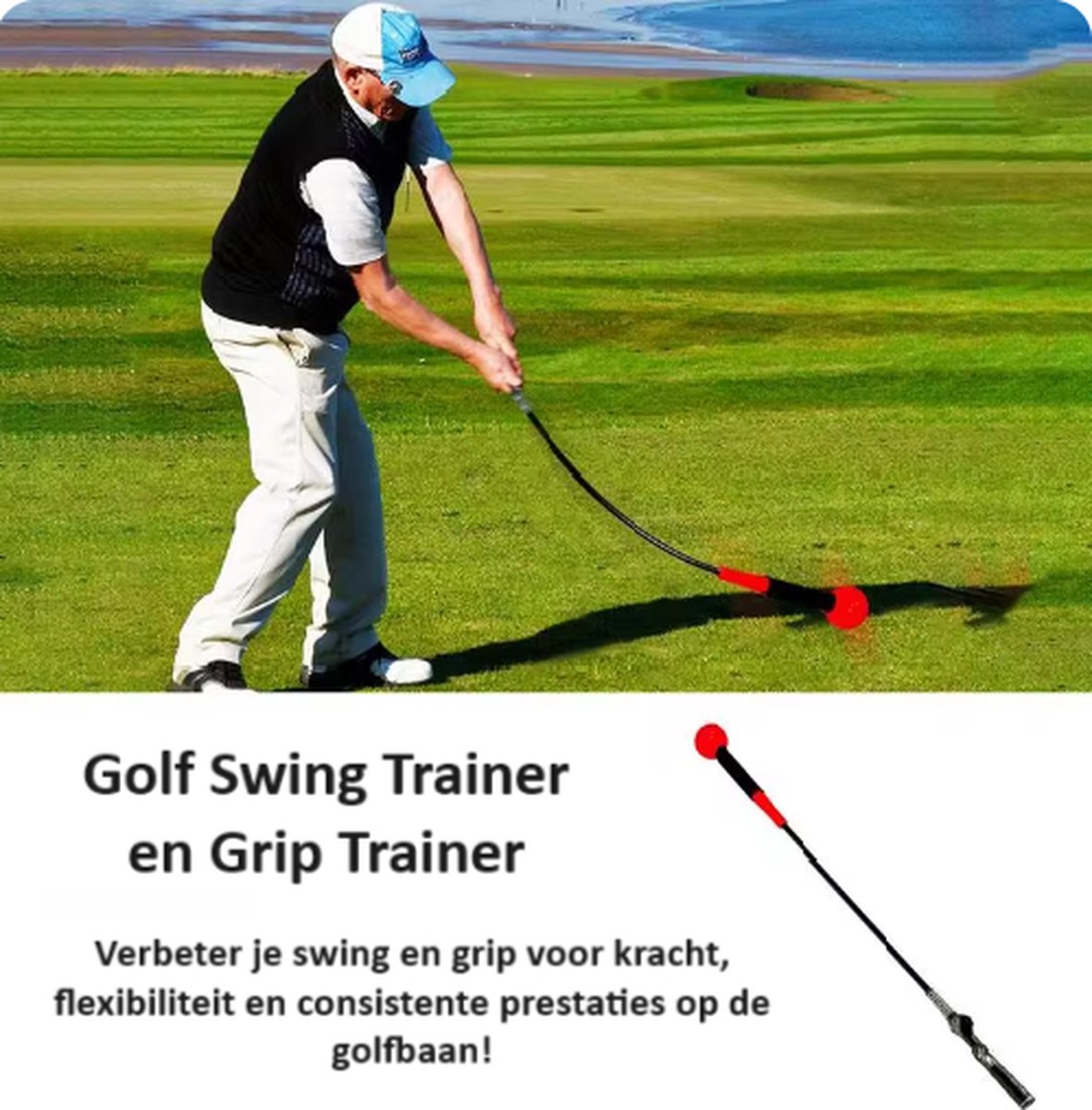 Golf Swing Trainer en Grip Trainer - Golftempo Trainer - Golfswing Oefenen - Golf Grip Trainer - Golfartikelen - Golf Swing Trainer Hulpstuk