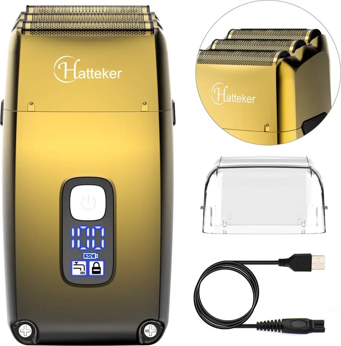 Electric shaver full metal powerful foil electric shaver hair durable triple head shaving machine for men beard electric razor barber