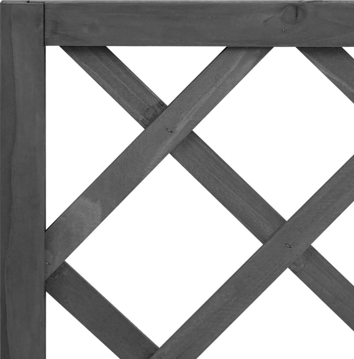 Plantentray met rek - Latwerk - Bloembak - Klimplanten - Massief Vurenhout - Zwart | 70 x 30 x 135