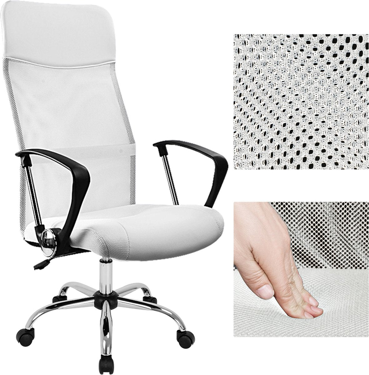 Casaria Office Chair with Mesh White