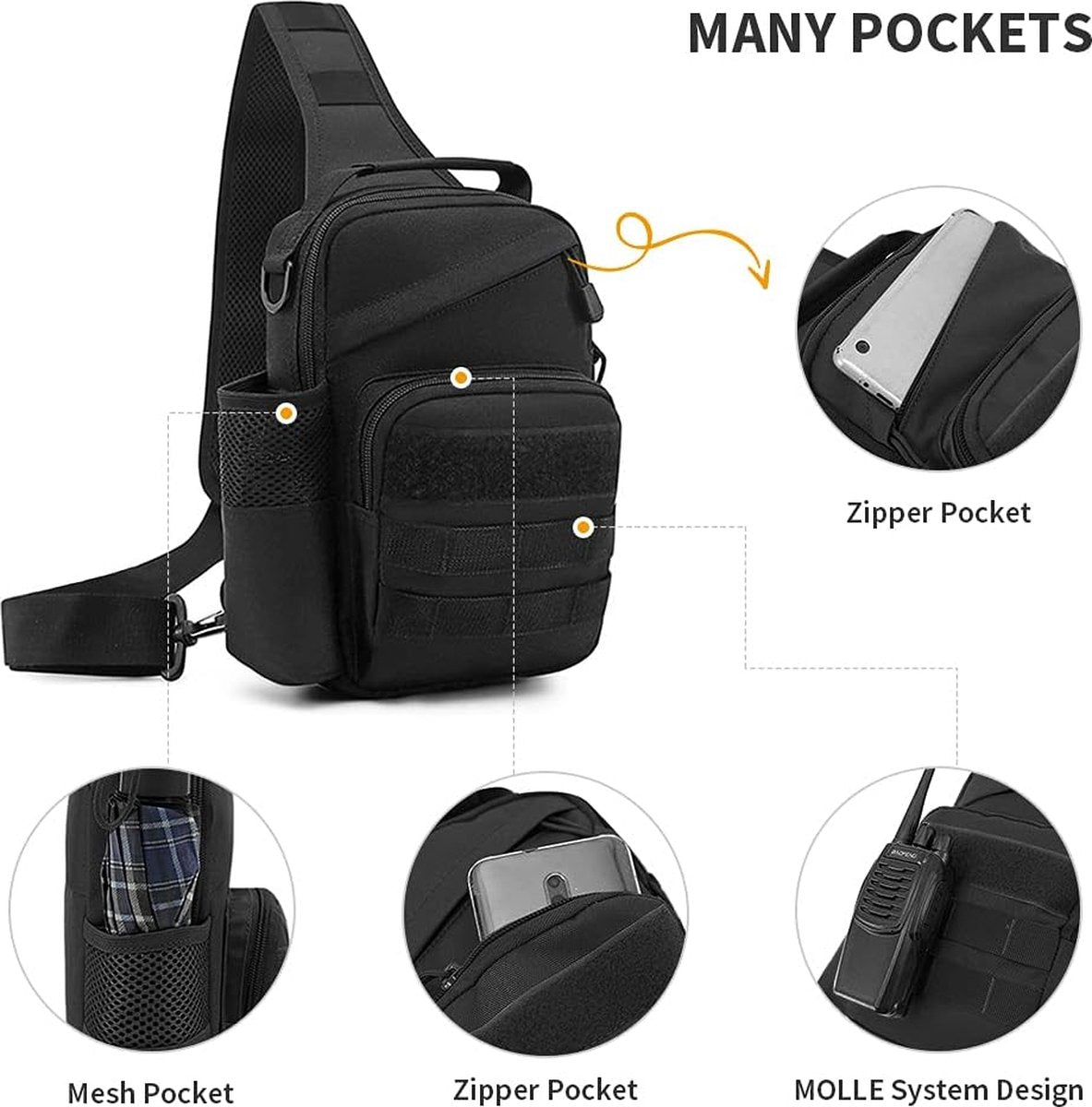 Chest Bag Shoulder Bag Tactical Chest Bag Army Crossbody Bag Shoulder Bag Mini Backpack Single Shoulder Bag for Travel Hiking Camping