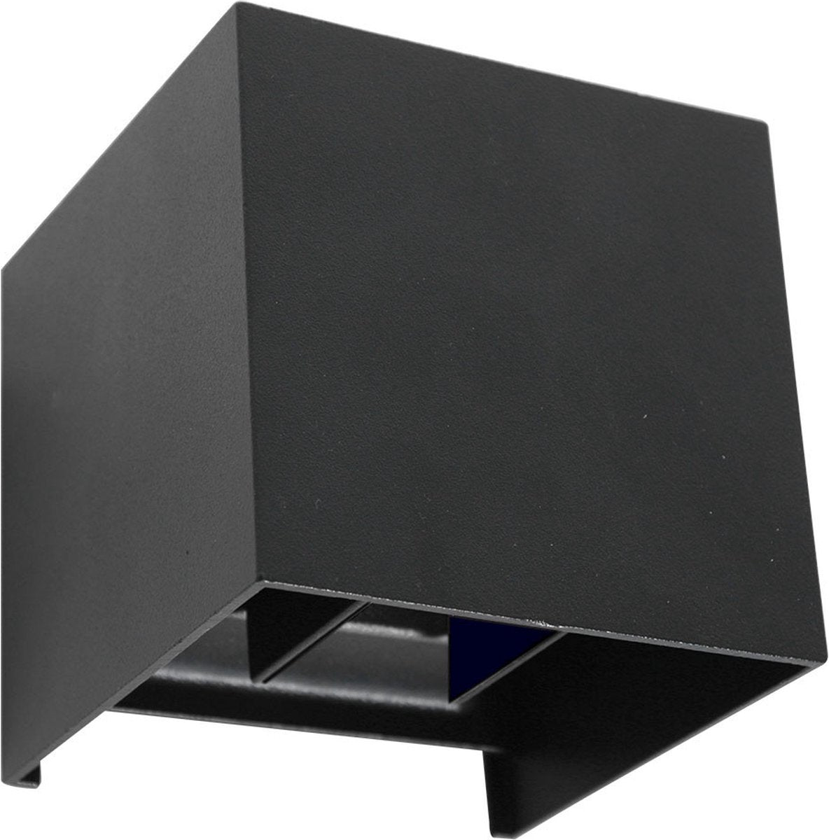 Buitenlamp dubbel met dag- en nachtsensor | industrieel | 2 led-lichtbronnen | matzwart | 10x10x9,8 cm | modern design | buitenverlichting