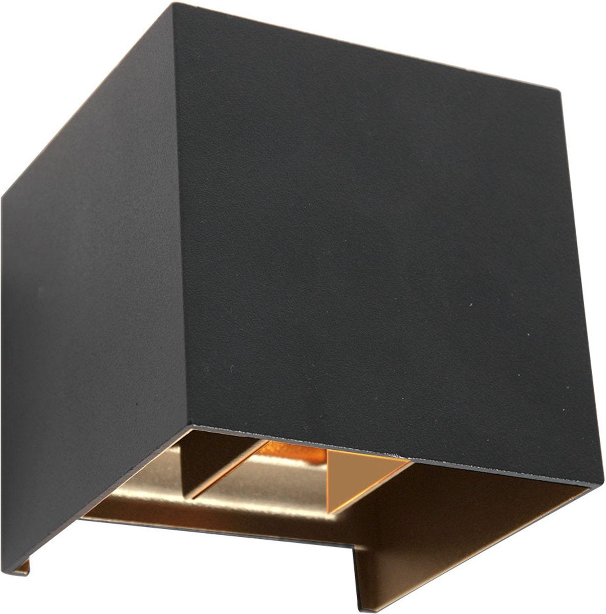 Buitenlamp dubbel met dag- en nachtsensor | industrieel | 2 LED-lichtpunten | mat zwart | 10x10x9,8 cm | modern design | buitenverlichting