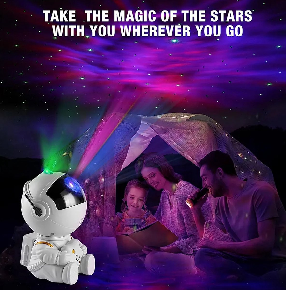 Astronaut nachtlamp kinderkamer - Projector - Sterrenhemel - Afstandsbediening - Kinderkamer - Slaapkamer - Ruimte