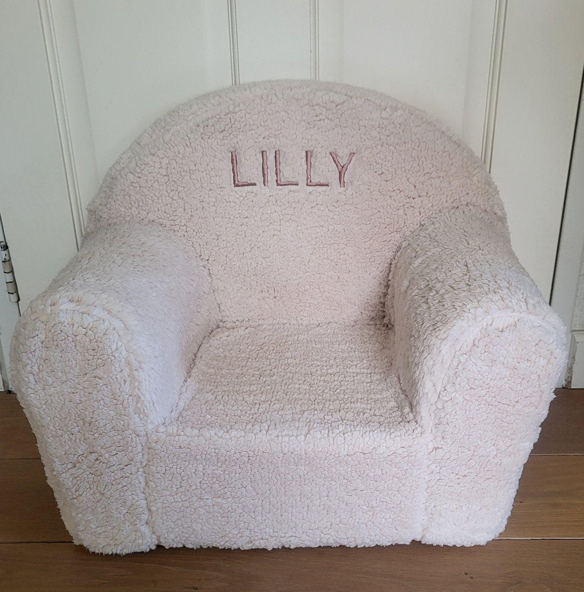 ecru teddy kinderstoel met geborduurde naam/teddy kinderfauteuil/teddy stoel met naam