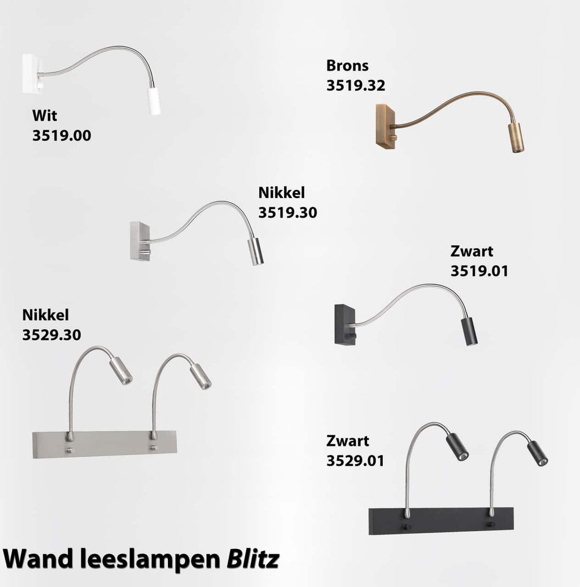 Wand leeslamp LED Blitz zwart