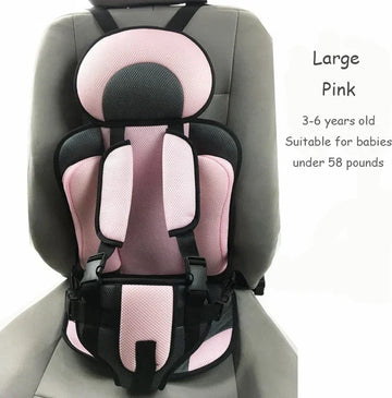 Auto Kinderstoel voor 3 jaar tot 6 Jaar – Ademend en Verstelbaar Veiligheidsstoeltje met Zitkussen en Draagbare Stoelmat – Geschikt voor Baby's en Peuters – 56x24x36 cm