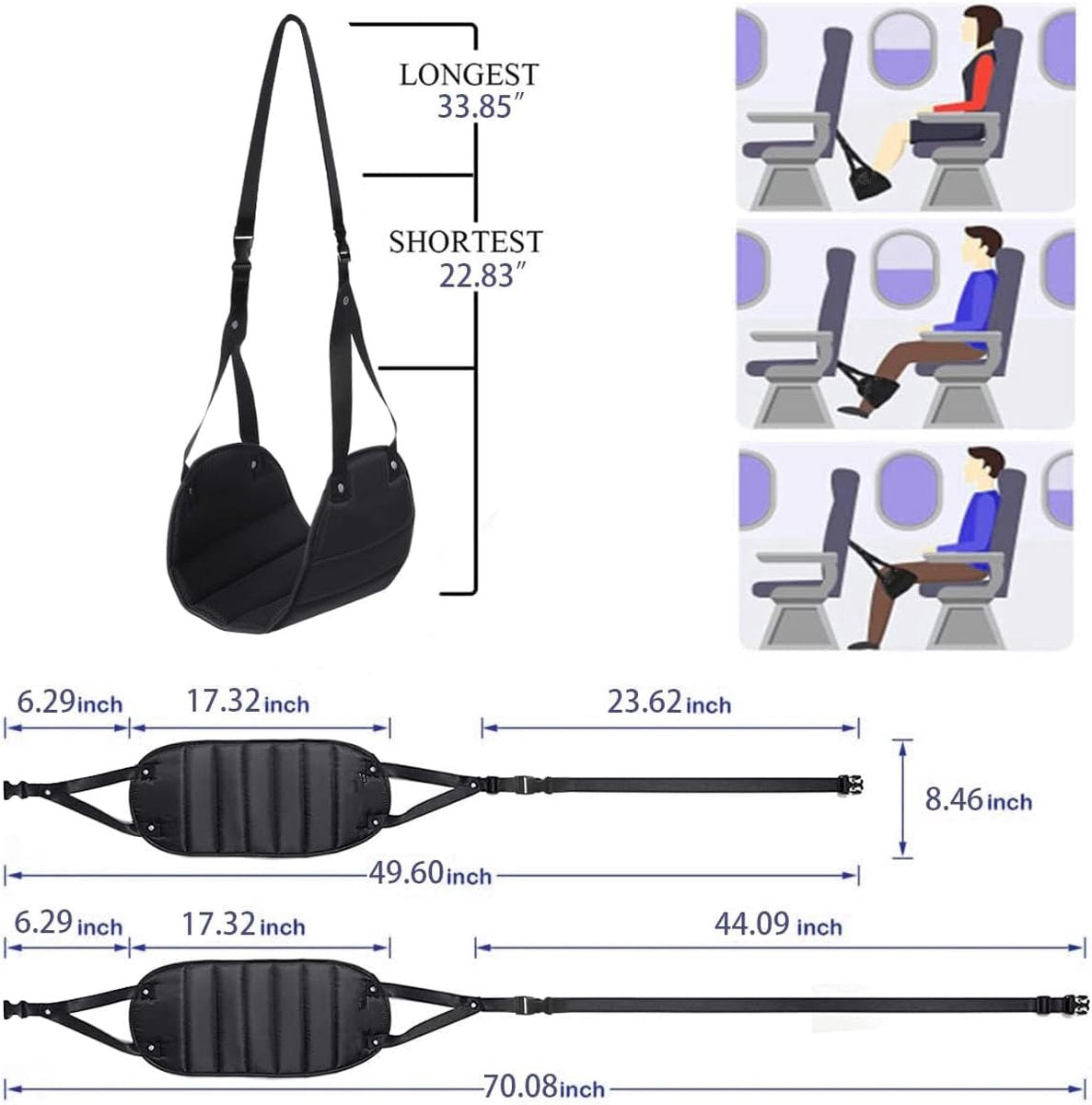 Foot Hammock Airplane - Travel Footrest - Travel Accessory - Comfortable - Airplane Comfort