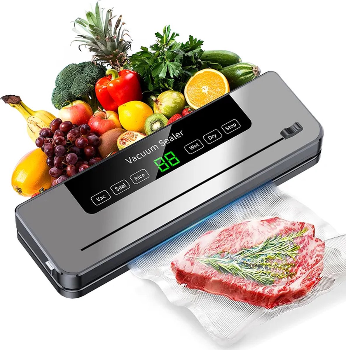 Vacumeermachine - Vacuüm Sealer - Foodsaver - Vacuümmachine met Slangaansluiting - Inclusief Vacuümzakken
