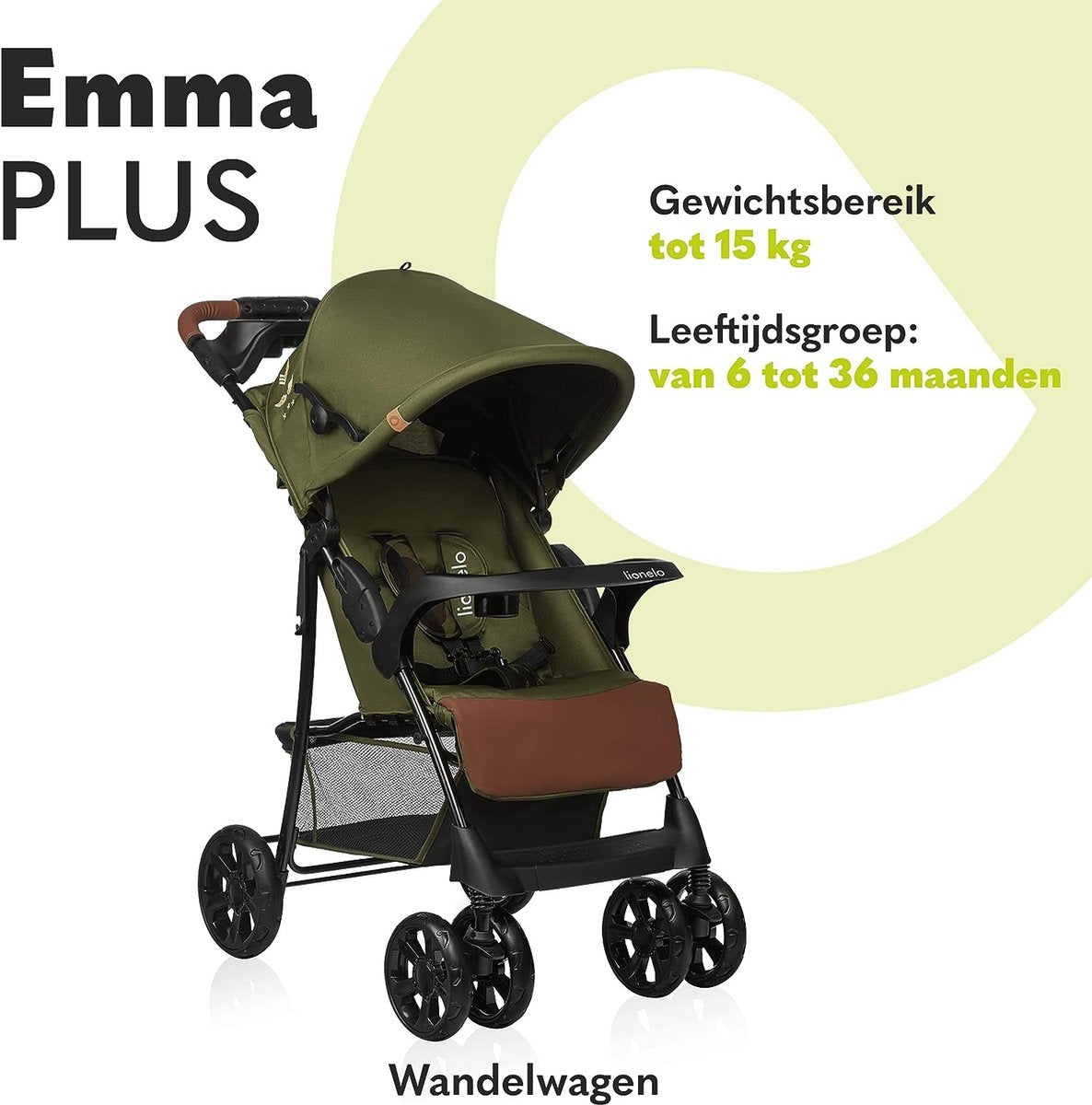 Lichtgewicht buggy tot 15 kg, kinderwagen van ca. 6 maanden tot ca. 3 jaar, wandelwagen met 5-punts veiligheidsgordels, rugleuningverstelling tot ligpositie, snel opvouwsysteem