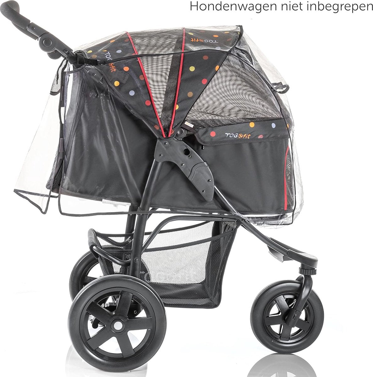 Rain cover for TOGfit Pet Roadster - Dog Buggy Rain Cover with Rear Opening Ventilation Holes and Viewing Window - Ideal for the Dog Pram - Transparent, Waterproof
