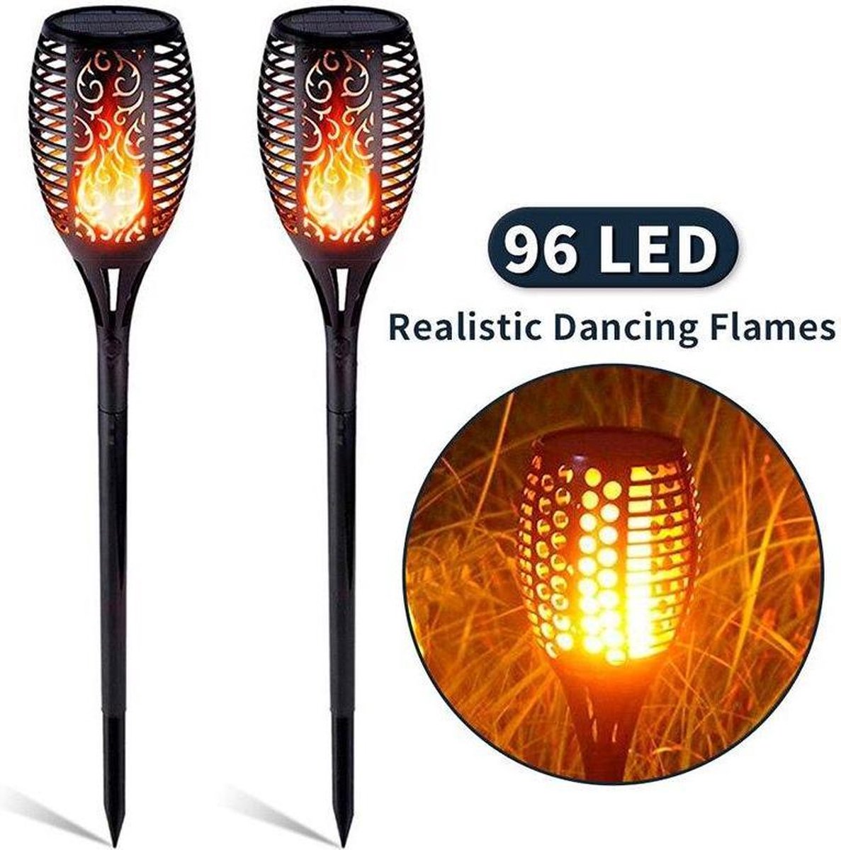 Solar torch Garden lighting lantern solar energy outdoor lighting garden torches 96 led outdoor garden lamp Set of 4 pieces including LED ground spot