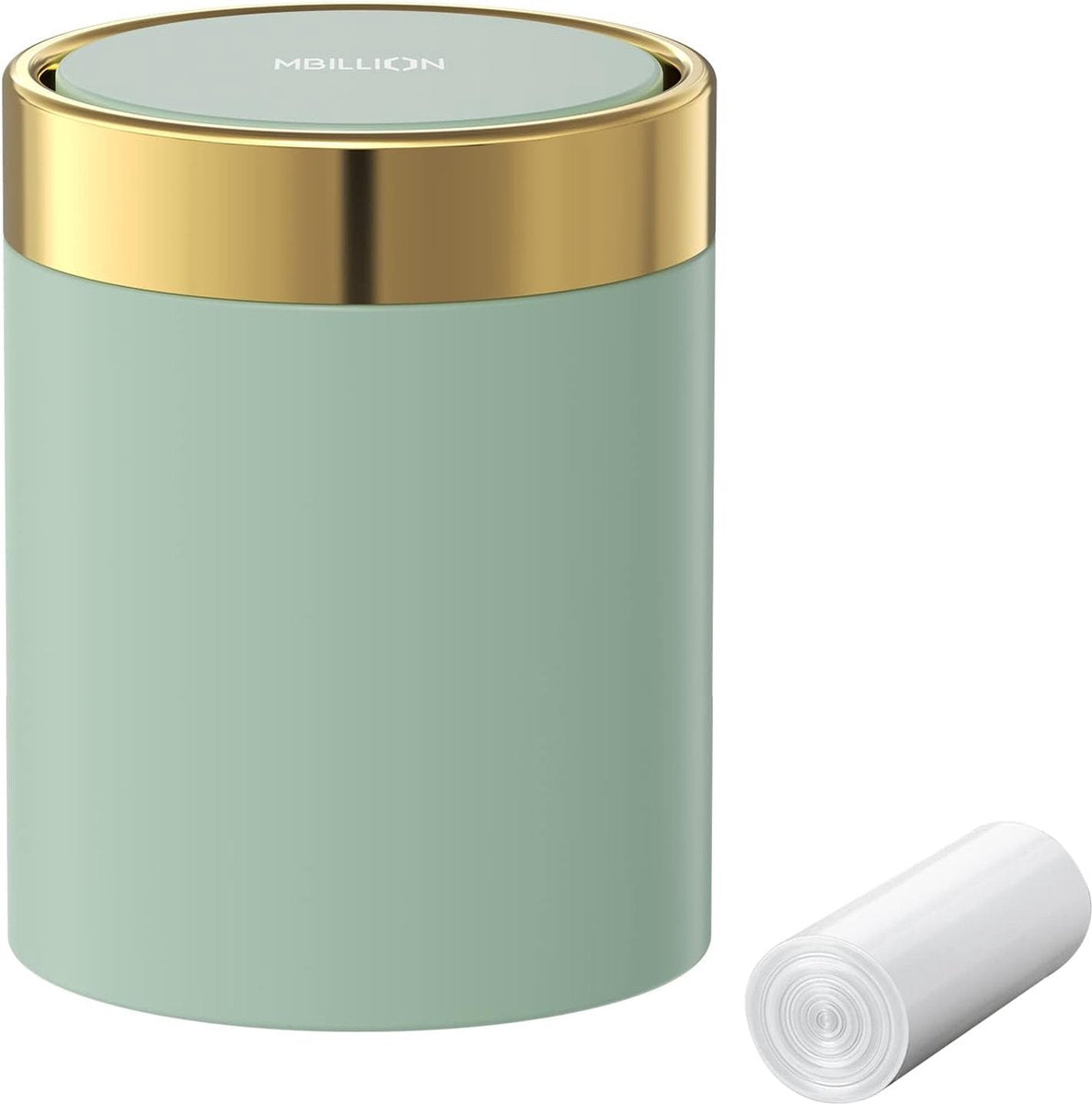 Mini prullenbak met deksel, kleine bureau-afvalbak, schattige metalen afvalbak voor op tafel, aanrecht, roestvrij staal, 1,5 liter prullenbak voor kantoor, salon, auto, slaapkamer.