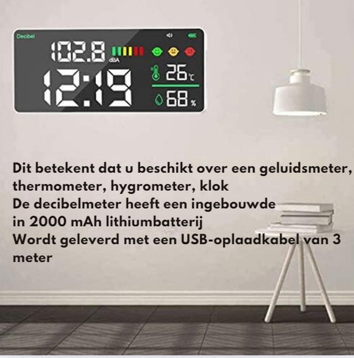 Decibelmeter - Geluidsmeter - Db meter - Digitaal - Geluidssterktemeter