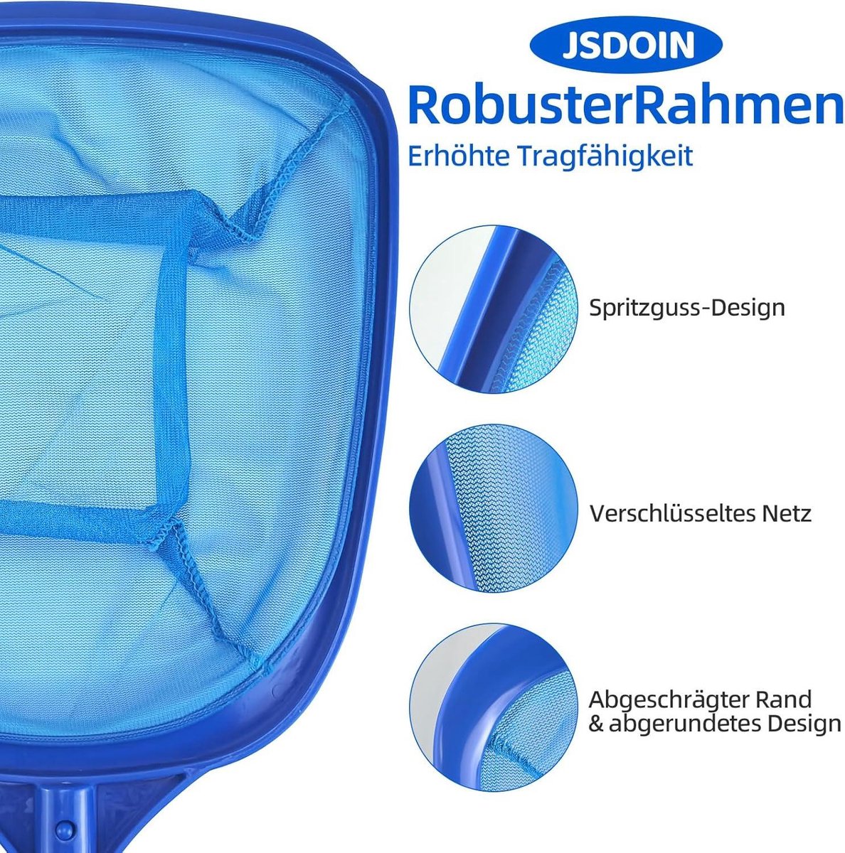 Green Harmony 160 cm skimmer zwembadreiniging-schepnet-fijnmazig-13 m lange aluminium stang-175 cm diep-schepnet-voor-zwembad-spa-vijvers-whirlpools Green Harmony - Schepnet vijver