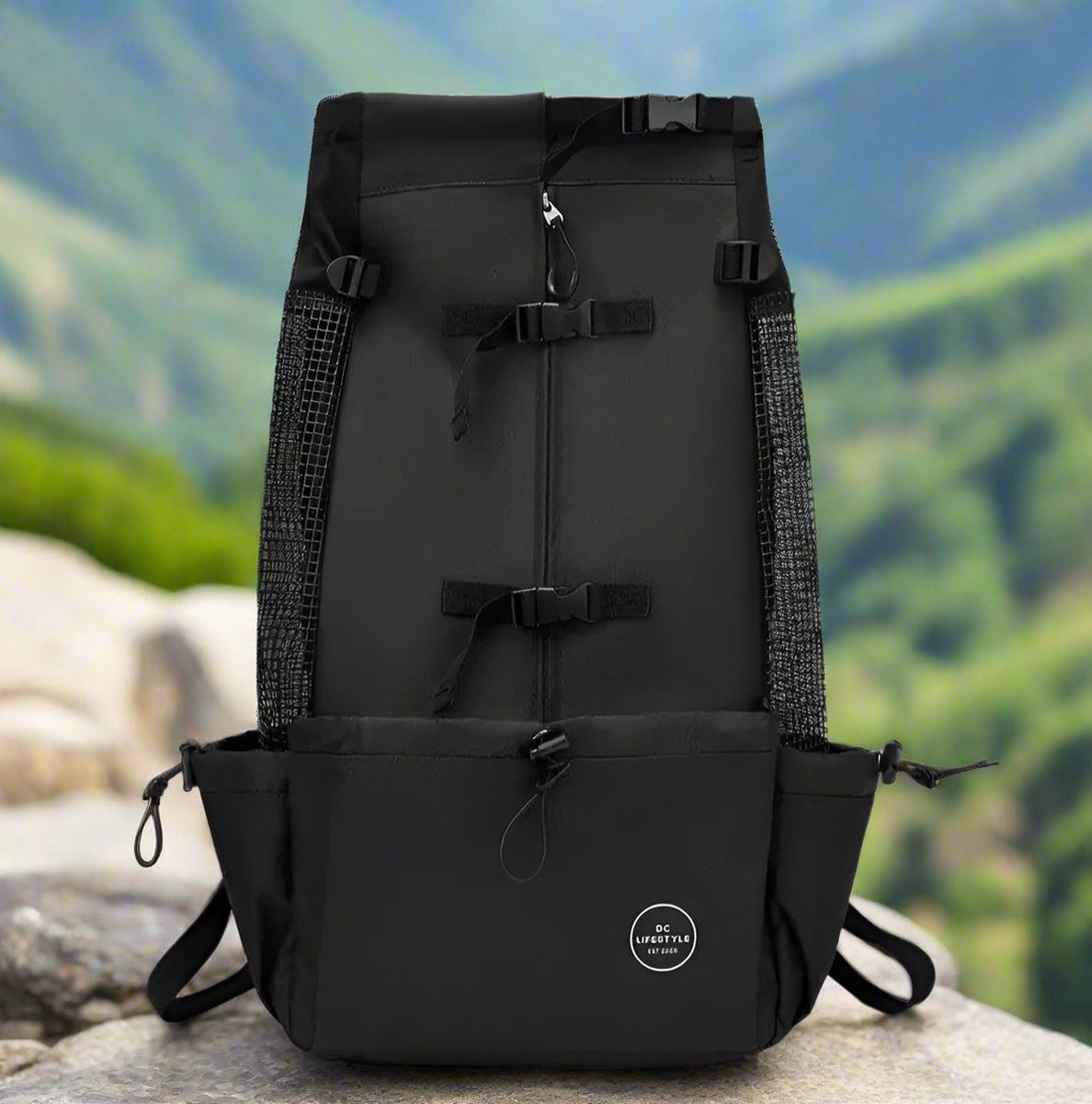 Dog backpack - dog carrier - black - XL