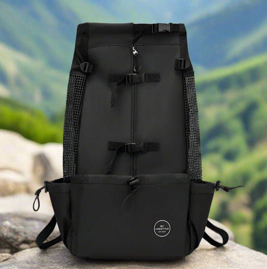 Dog backpack - dog carrier - black - S